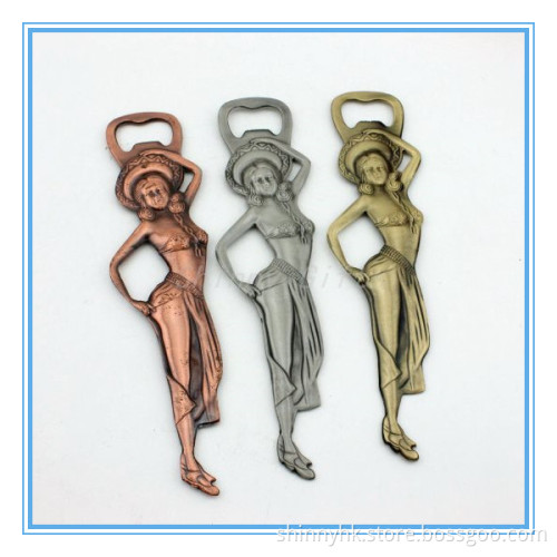 Amazing slim lady shape custom design metal bottle opener